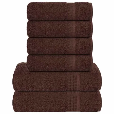 Juego de toallas 6 piezas 100% algodón marrón 360 gsm de , Toallas de baño y manoplas - Ref: Foro24-137082, Precio: 39,51 €, ...