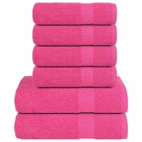 Juego de toallas 12 piezas 100% algodón rosa 360 gsm de , Toallas de baño y manoplas - Ref: Foro24-137094, Precio: 43,18 €, D...