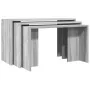 Mesas apilables 3 piezas madera contrachapada gris Sonoma by , Side tables - Ref: Foro24-858538, Price: 61,77 €, Discount: %