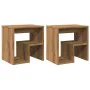 Mesitas noche 2 uds madera ingeniería roble artesanal de , Mesitas de noche - Ref: Foro24-856529, Precio: 48,85 €, Descuento: %