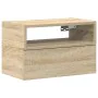 Mesita de noche de pared color roble ahumado 45x26x28,5 cm de , Mesitas de noche - Ref: Foro24-858600, Precio: 40,89 €, Descu...