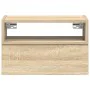 Mesita de noche de pared color roble ahumado 45x26x28,5 cm de , Mesitas de noche - Ref: Foro24-858600, Precio: 40,89 €, Descu...