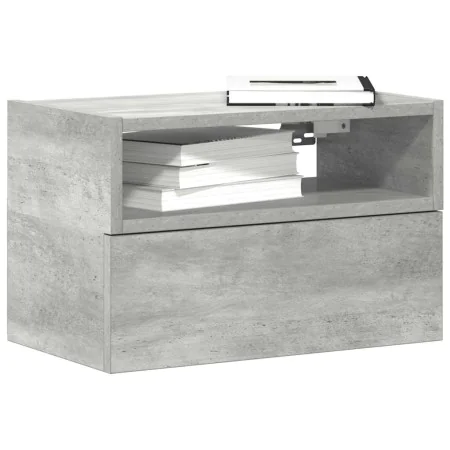 Mesita de noche de pared color gris hormigón 45x26x28,5 cm de , Mesitas de noche - Ref: Foro24-858602, Precio: 36,03 €, Descu...