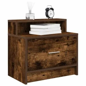 Mesillas de noche con cajón 2 uds roble ahumado 51x31x47 cm de , Mesitas de noche - Ref: Foro24-858677, Precio: 70,68 €, Desc...