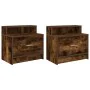 Mesillas de noche con cajón 2 uds roble ahumado 51x31x47 cm by , Nightstands - Ref: Foro24-858677, Price: 70,68 €, Discount: %