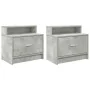 Mesillas de noche con cajón 2 uds gris hormigón 51x31x47 cm de , Mesitas de noche - Ref: Foro24-858675, Precio: 68,30 €, Desc...
