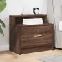 Mesilla de noche con cajón roble marrón 51x31x47 cm de , Mesitas de noche - Ref: Foro24-858680, Precio: 44,71 €, Descuento: %