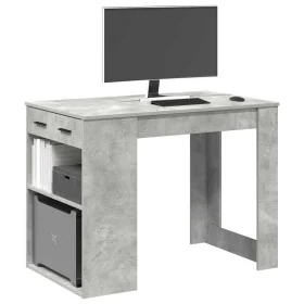 Escritorio con cajón estante madera contrachapada gris hormigón de , Mesas de cocina y de comedor - Ref: Foro24-858689, Preci...