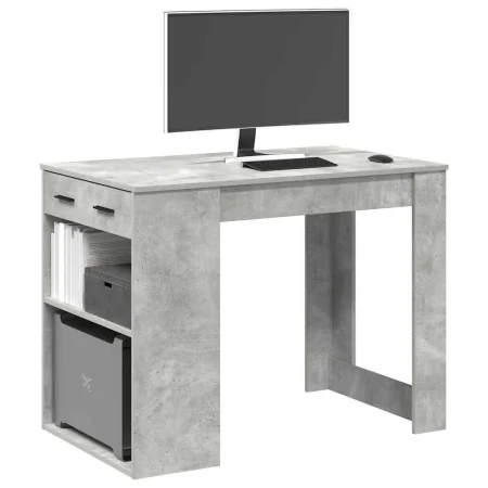 Escritorio con cajón estante madera contrachapada gris hormigón de , Mesas de cocina y de comedor - Ref: Foro24-858689, Preci...