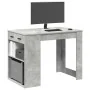 Escritorio con cajón estante madera contrachapada gris hormigón de , Mesas de cocina y de comedor - Ref: Foro24-858689, Preci...