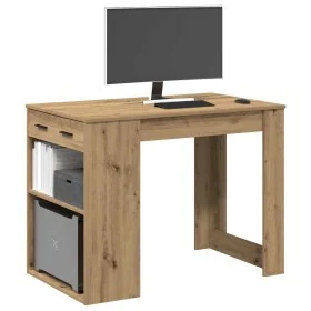 Escritorio cajón y estante madera contrachapada roble artesano by , Kitchen and dining tables - Ref: Foro24-858694, Price: 99...