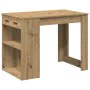 Escritorio cajón y estante madera contrachapada roble artesano de , Mesas de cocina y de comedor - Ref: Foro24-858694, Precio...