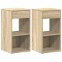 Mesillas de noche con cajón 2 uds roble sonoma 35x34x66,5 cm de , Mesitas de noche - Ref: Foro24-858718, Precio: 74,49 €, Des...