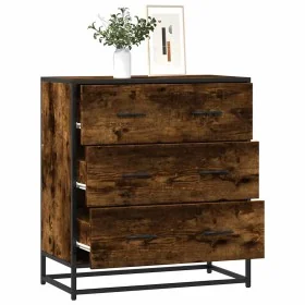 Aparador madera ingeniería y metal roble ahumado 68x35x76 cm de , Aparadores - Ref: Foro24-848971, Precio: 103,16 €, Descuent...