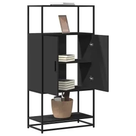 Aparador alto madera de ingeniería y metal negro 68x35x139 cm de , Aparadores - Ref: Foro24-849039, Precio: 100,66 €, Descuen...