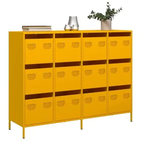 Aparador acero laminado en frío amarillo mostaza 135x39x103,5cm de , Aparadores - Ref: Foro24-3307176, Precio: 301,97 €, Desc...