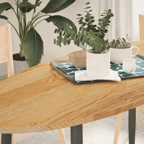 Tablero de mesa ovalado madera maciza de roble 140x60x2 cm by , Table tops - Ref: Foro24-4009048, Price: 103,39 €, Discount: %