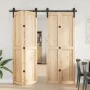 Kit de herrajes para puertas correderas acero negro 200 cm by , Door items - Ref: Foro24-4009745, Price: 116,11 €, Discount: %