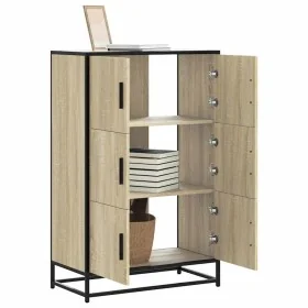 Aparador alto madera de ingeniería y metal Sonoma 68x35x106,5cm by , Sideboards - Ref: Foro24-849070, Price: 101,94 €, Discou...