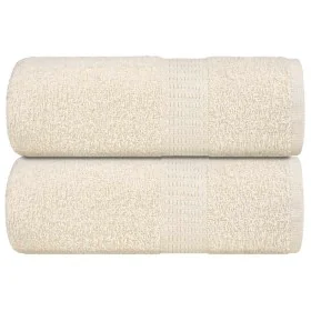 Toallas invitados 2 uds 100% algodón crema 30x50 cm 360 gsm de , Toallas - Ref: Foro24-136995, Precio: 12,51 €, Descuento: %