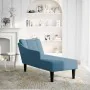 Chaise longue con reposabrazos derecho terciopelo azul de , Divanes - Ref: Foro24-4009791, Precio: 119,58 €, Descuento: %
