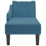 Chaise longue con reposabrazos derecho terciopelo azul de , Divanes - Ref: Foro24-4009791, Precio: 119,58 €, Descuento: %