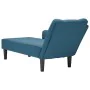 Chaise longue con reposabrazos derecho terciopelo azul de , Divanes - Ref: Foro24-4009791, Precio: 119,58 €, Descuento: %