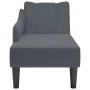 Chaise longue con reposabrazos derecho terciopelo gris claro de , Divanes - Ref: Foro24-4009793, Precio: 114,51 €, Descuento: %