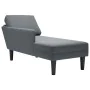 Tumbona con almohada reposabrazo derecho terciopelo gris oscuro de , Divanes - Ref: Foro24-4009808, Precio: 111,56 €, Descuen...