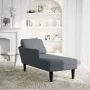 Tumbona con almohada reposabrazo derecho terciopelo gris oscuro de , Divanes - Ref: Foro24-4009808, Precio: 111,56 €, Descuen...