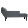 Tumbona con almohada reposabrazo derecho terciopelo gris oscuro de , Divanes - Ref: Foro24-4009808, Precio: 111,56 €, Descuen...
