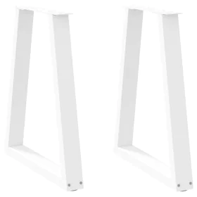 Patas para mesa de centro en forma de V 2 uds acero blanco de , Patas para mesas - Ref: Foro24-4012561, Precio: 84,49 €, Desc...