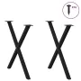 Patas para mesa de comedor en forma de X 2 uds acero negro by , Table legs - Ref: Foro24-4012916, Price: 53,92 €, Discount: %