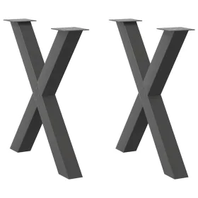 Patas para mesa de comedor en forma de X 2 uds antracita acero by , Table legs - Ref: Foro24-4012982, Price: 111,97 €, Discou...