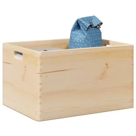 Caja de madera con asas madera maciza pino 40x30x23 cm de , Cestas para almacenaje - Ref: Foro24-4017394, Precio: 39,85 €, De...