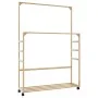 Perchero con estantes y ruedas 90x35x155 cm bambú de , Organizadores de vestidores y perchas de barra - Ref: Foro24-4008916, ...