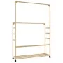 Perchero con estantes y ruedas 90x35x155 cm bambú de , Organizadores de vestidores y perchas de barra - Ref: Foro24-4008916, ...