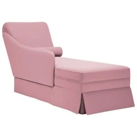 Chaise longue respaldo reposabrazos derecho terciopelo rosa de , Divanes - Ref: Foro24-4009785, Precio: 133,11 €, Descuento: %