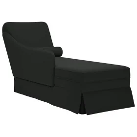 Chaise longue respaldo reposabrazos derecho terciopelo negro de , Divanes - Ref: Foro24-4009787, Precio: 101,64 €, Descuento: %