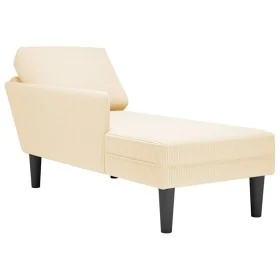 Chaise longue con cojín de tela de pana crema by , Daybeds - Ref: Foro24-4009817, Price: 120,78 €, Discount: %