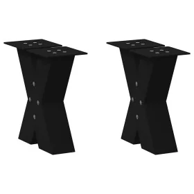 Patas de mesa de centro forma X 2uds acero negro 30x(30-31) cm de , Patas para mesas - Ref: Foro24-4012928, Precio: 75,19 €, ...