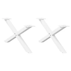 Patas de mesa de centro forma X 2uds acero blanco 70x(30-31) cm de , Patas para mesas - Ref: Foro24-4012885, Precio: 54,99 €,...