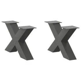 Patas de mesa centro forma X 2uds acero antracita 60x(30-31) cm by , Table legs - Ref: Foro24-4012942, Price: 86,22 €, Discou...