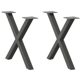 Patas para mesa de centro en forma de X 2 uds antracita acero by , Table legs - Ref: Foro24-4012902, Price: 55,44 €, Discount: %