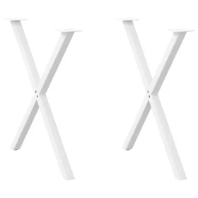 Patas para mesa de comedor en forma de X 2 uds acero blanco by , Table legs - Ref: Foro24-4012921, Price: 66,51 €, Discount: %