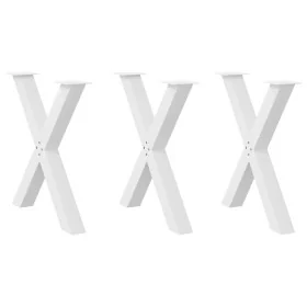 Patas para mesa de comedor en forma de X 3 uds acero blanco de , Patas para mesas - Ref: Foro24-4012989, Precio: 147,55 €, De...