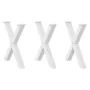 Patas para mesa de comedor en forma de X 3 uds acero blanco by , Table legs - Ref: Foro24-4012989, Price: 147,55 €, Discount: %