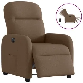 Sillón reclinable eléctrico de tela marrón de , Sillones - Ref: Foro24-3302956, Precio: 231,85 €, Descuento: %