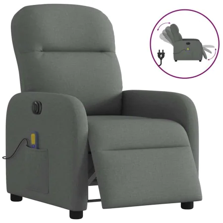 Sillón reclinable de masaje eléctrico tela gris oscuro by , Armchairs - Ref: Foro24-3302963, Price: 265,04 €, Discount: %