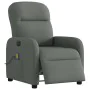 Sillón reclinable de masaje eléctrico tela gris oscuro by , Armchairs - Ref: Foro24-3302963, Price: 265,04 €, Discount: %
